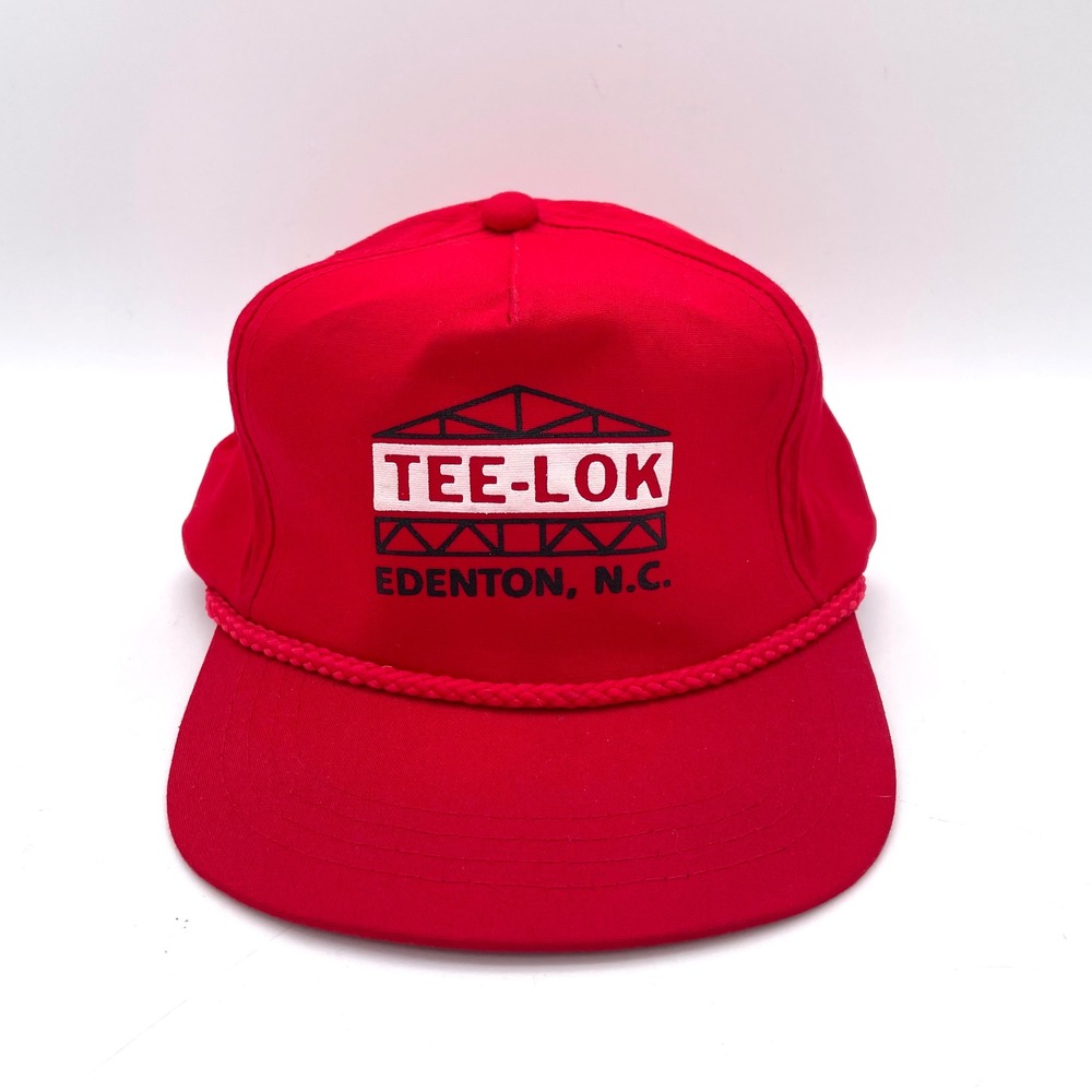 Yupoong Trucker Hat Cotton Men OSFA Red Good Vintage Tee-Lok Edenton NC Rope